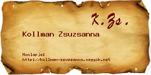 Kollman Zsuzsanna névjegykártya
